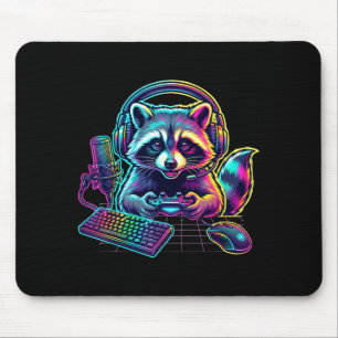 Lustiger Waschbär-Gamer-Videospiel-Gaming-Fan Mousepad