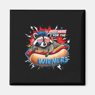 Lustiger Waschbär Hot Dog 4. Juli BBQ-Party Humor Magnet
