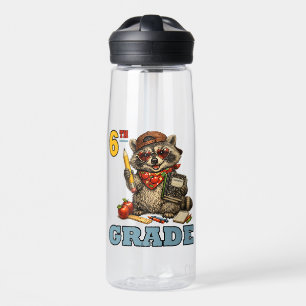 Lustiger Waschbär in der sechsten Klasse Trinkflasche