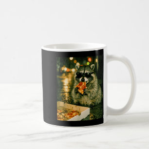 Lustiger Waschbär isst Pizza-Tier-Meme-Müll-Panda Kaffeetasse