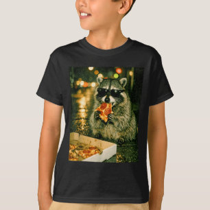 Lustiger Waschbär isst Pizza-Tier-Meme-Müll-Panda T-Shirt