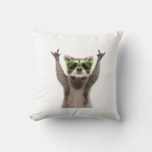 Lustiger Waschbär Kissen