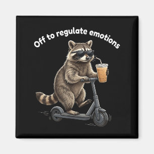 Lustiger Waschbär-Meme, um die Emotionen mental zu Magnet