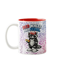 Lustiger Waschbär-Mug Red White und Wild