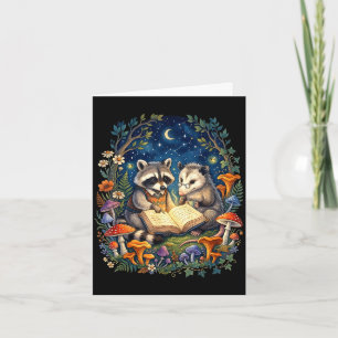 Lustiger Waschbär Opossum Cottagecore Fairycore Karte