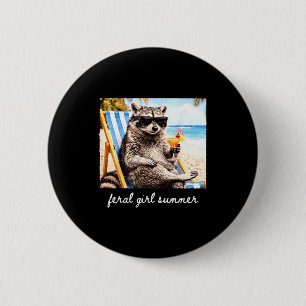 Lustiger Waschbär-Popsicle-Sommer-Tier-Sonnenbrill Button