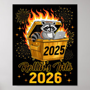 Lustiger Waschbär Rollin rollt ins Neujahrs-Matchi Poster