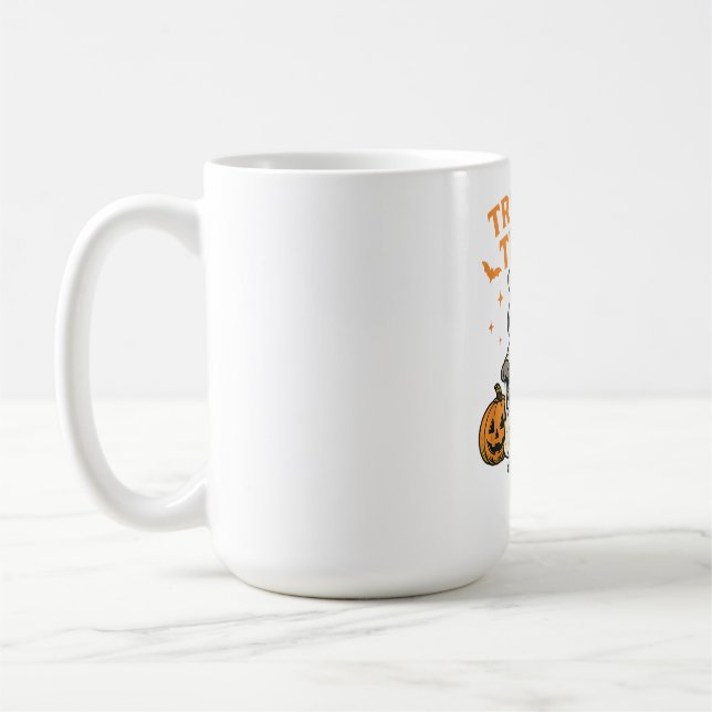 Lustiger Waschbär-Scherz oder Müll Halloween Kaffeetasse (Links)