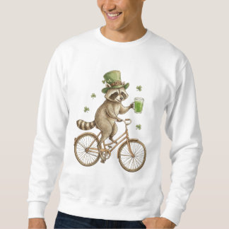 Lustiger Waschbär, St. Patrick's Day Irisches Klee Sweatshirt