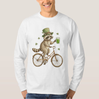 Lustiger Waschbär, St. Patrick's Day Irisches Klee T-Shirt