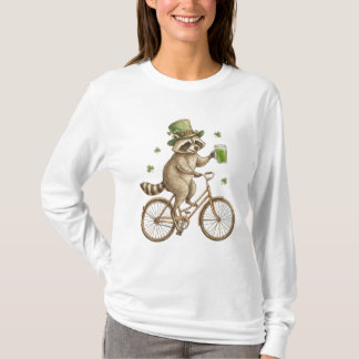 Lustiger Waschbär, St. Patrick's Day Irisches Klee T-Shirt