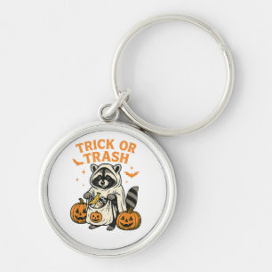 Lustiger Waschbär Trick or Trash Halloween Schlüsselanhänger