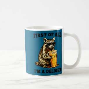 Lustiger Waschbär trinkt eisgekühlten Kaffee Meme Kaffeetasse