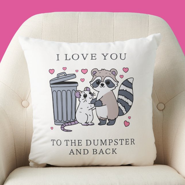 Lustiger Waschbär Valentinstag Kissen (Funny Raccoon Valentines Day Throw Pillow
)