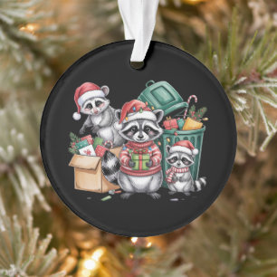 Lustiger Waschbär Weihnachten Opossum & Straßenkat Ornament