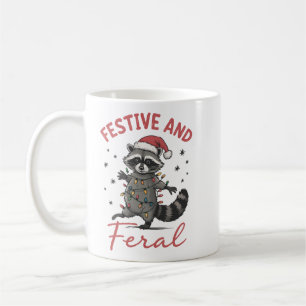 Lustiger Waschbär Weihnachten Wild Meme Xmas  Kaffeetasse
