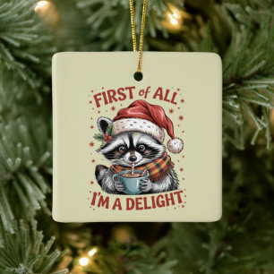 Lustiger Waschbär Zunächst einmal bin ich ein High Keramikornament