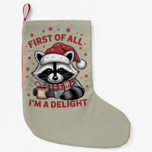 Lustiger Waschbär Zunächst einmal bin ich ein High Kleiner Weihnachtsstrumpf