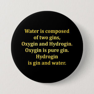 Lustiger Wasser- und Gin-Scherz Button