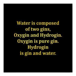 Lustiger Wasser- und Gin-Scherz Poster