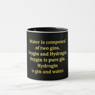 Lustiger Wasser- und Gin-Scherz Tasse