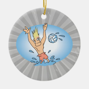 lustiger Wasserball-Typ-Cartoon Keramikornament