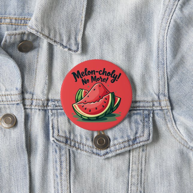 Lustiger Wassermelonen-Wortwitz "Melon-choly No Mo Button (Beispiel)