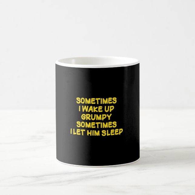 Lustiger Weck-Humor Grumpy Mornings für ihn Kaffeetasse (Mittel)