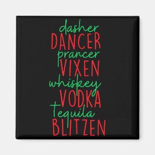 Lustiger Weihnachten Dasher Dancer Prancer Vixen W Magnet