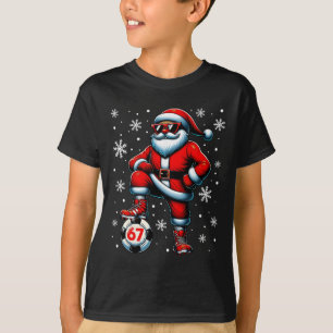 Lustiger Weihnachten Fußball Cooler Santa Claus 6  T-Shirt