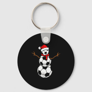 Lustiger Weihnachten Fußball Santa Schneemann Schlüsselanhänger