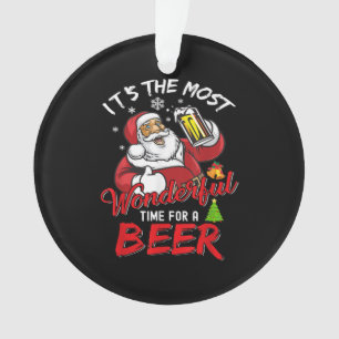 Lustiger Weihnachten Santa Claus trinkt Bier Wunde Ornament