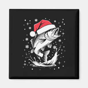 Lustiger Weihnachten Santa Hut Fisch Weihnachten A Magnet