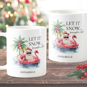 Lustiger Weihnachten-Strand mit Santa Kaffeetasse