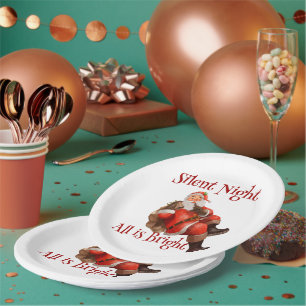 Lustiger Weihnachten Süßer Weihnachtsmann Pappteller