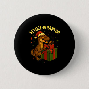 Lustiger Weihnachten Velociraptor Wortspiel Veloci Button