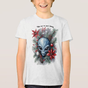 Lustiger Weihnachts-Alien "Bring mich zu deinem We Tri-Blend Shirt