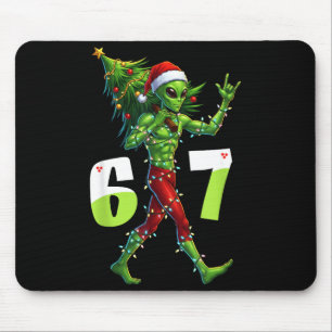 Lustiger Weihnachts-Alien-Sechs-Sieben-Meme 67 Wei Mousepad