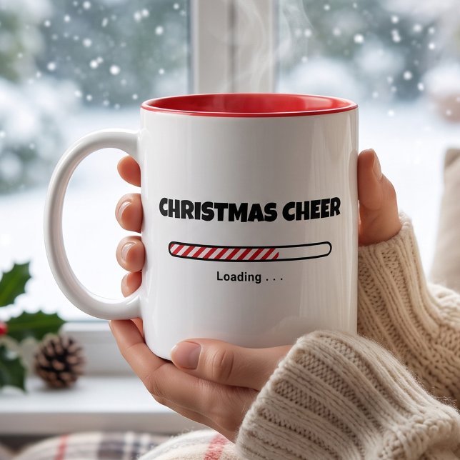 Lustiger Weihnachts-Candy-Cane-Ladebalken Kaffeetasse (Von Creator hochgeladen)