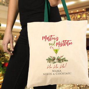 Lustiger Weihnachts-Cocktail-Martini für Mama Tragetasche