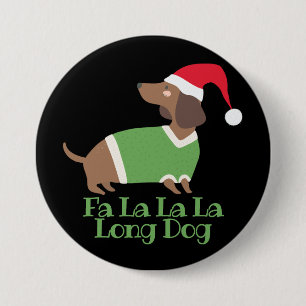 Lustiger Weihnachts-Dachshund Button