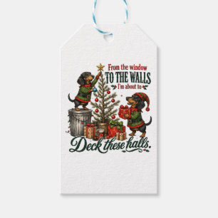Lustiger Weihnachts-Dackel Geschenkanhänger