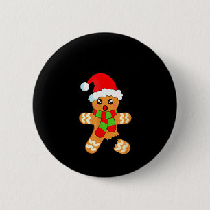 Lustiger Weihnachts-Gingerbread-Mann-Keks Oh Snap Button
