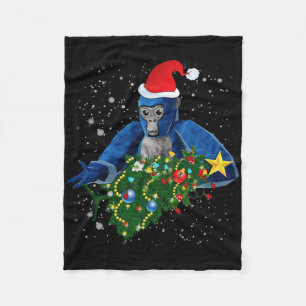 Lustiger Weihnachts-Gorilla-Tag Fleecedecke