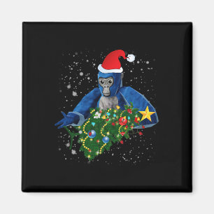 Lustiger Weihnachts-Gorilla-Tag Magnet