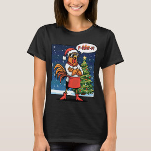 Lustiger Weihnachts-Hahn-Spruch F-Caw-F Hühner-Wor T-Shirt