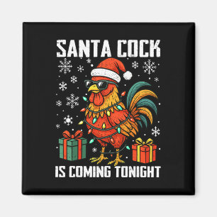 Lustiger Weihnachts-Huhn-Santa-Kommende-Nacht-Humo Magnet
