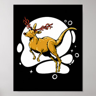 Lustiger Weihnachts-Känguru-Rentier Australien Män Poster