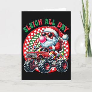 Lustiger Weihnachts-Monster-Truck-Schlitten den ga Karte