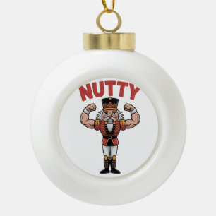 Lustiger Weihnachts-Nussknacker Natürlich Fit Keramik Kugel-Ornament